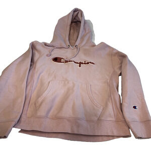 Champion Reverse Weave Hoodie Women Medium Pink Pullover